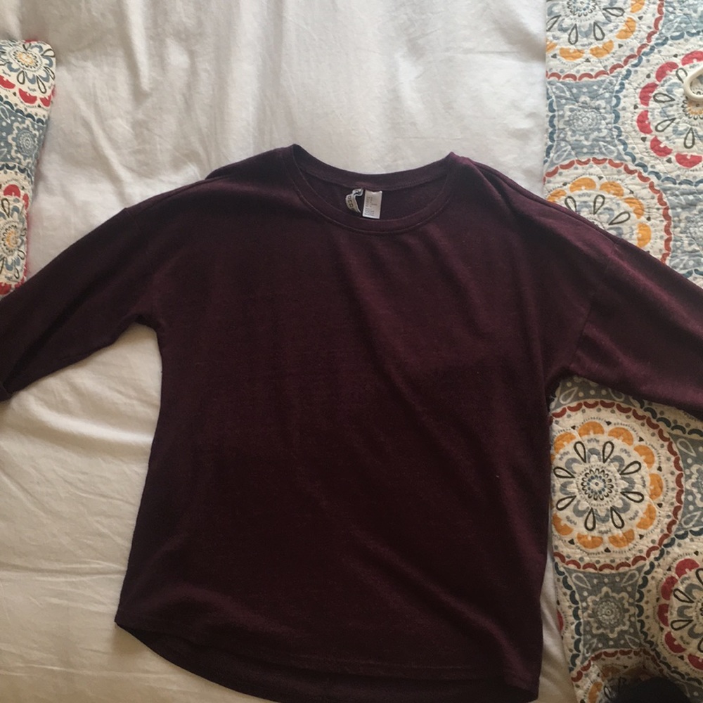 maroon 3/4 length sweater